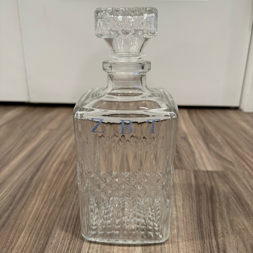 Crystal Decanter - Clear with ZBT Letters